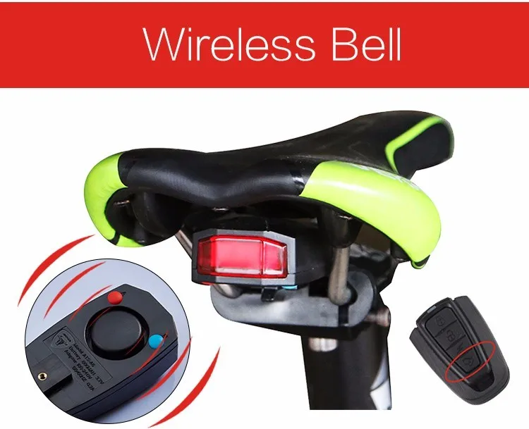 Best WEST BIKING Waterproof Anti-theft Alarm Bike Light Saddle Taillight Warning Flashlight Cycling Rear Lamp Antitheft Bicycle Light 28