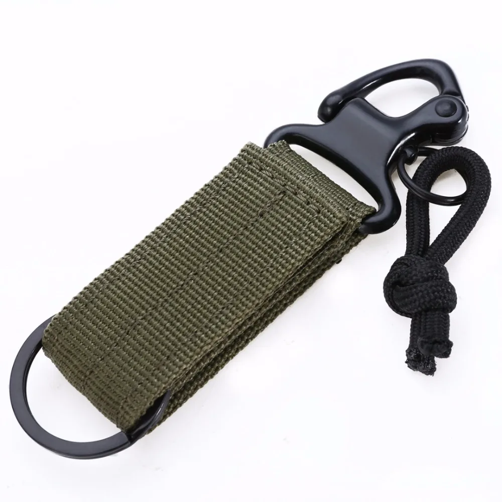 1pcs Camping Hiking Molle Nylon Clip Belt Key Chain Ring Hook Keychain