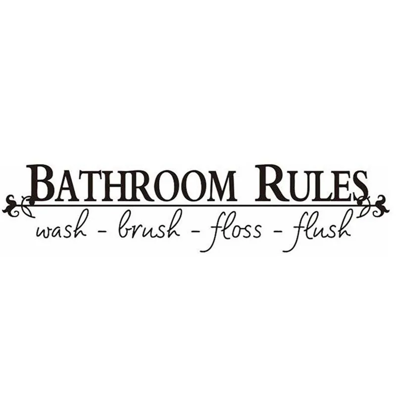 Bathroom and Toilet Wall Stickers With the "Bathroom Rules" Word .Very