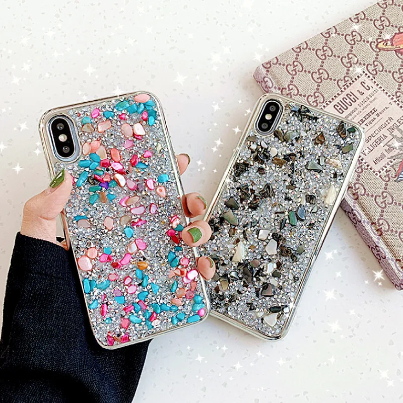 Драгоценный камень чехол для телефона iPhone X Case 6 7 8Plus XR XS Max Роскошные 3D украшенная