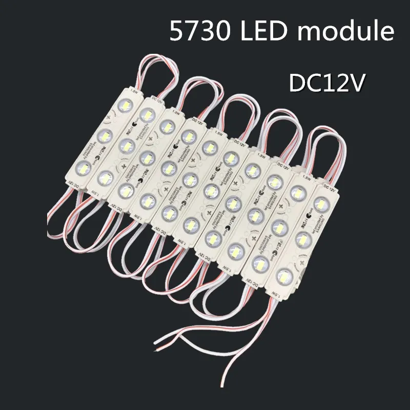 

1000pcs/lot 5730 LED Module DC12V 3 LED Injection molding Waterproof high lumen super bright for Advertisement Design