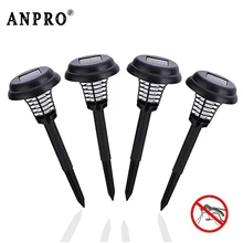 Anpro 4 шт./лот светодиодный солнечный светильник для газона Водонепроницаемый Анти Москитная ошибка Zapper Открытый Двор Сад лампа Насекомых ловушка для насекомых Убийца