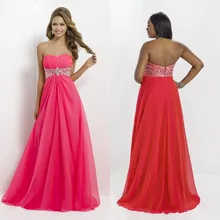 Prom Kleider Neue 2015 Hot A-line Bodenlangen Chiffon Lang Abendkleid Formale Kleid Schatz Homecoming Kristalle F677