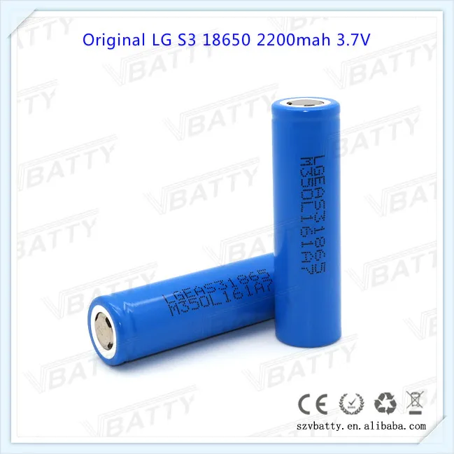 Для LG 18650 S3 2200mAh 3,7 v перезаряжаемые батареи для LG 2200(S3) батарея промышленного использования(1 шт