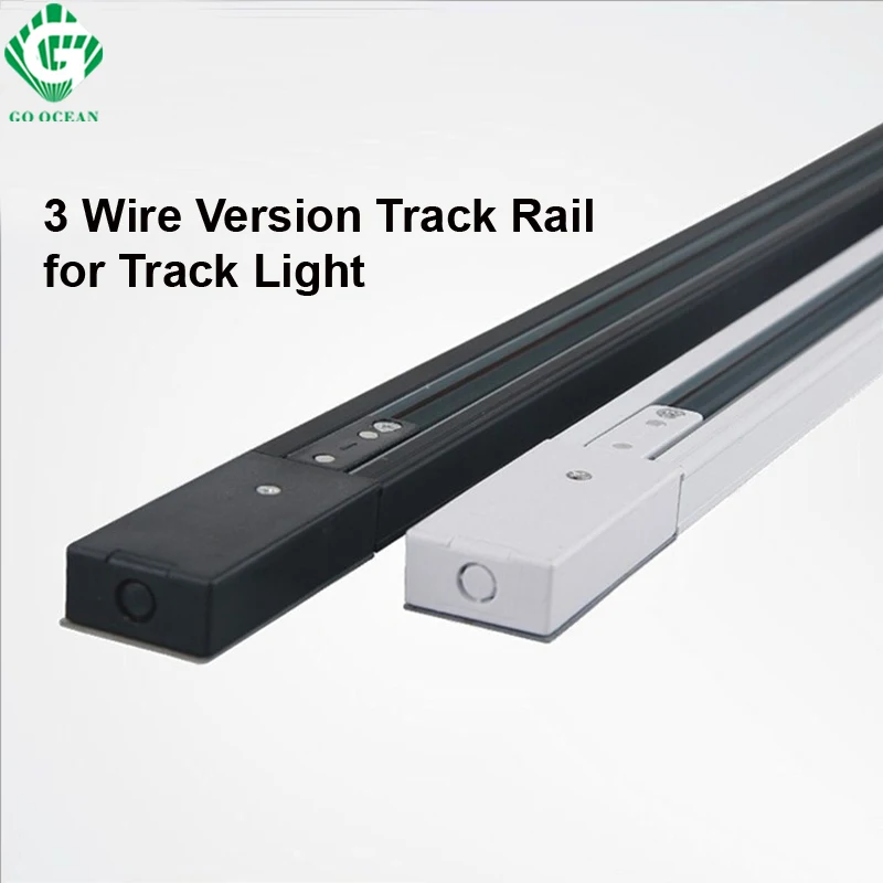 GO OCEAN Track Lighting Track Rail 1m 3 Wire Fixture Aluminum Wiring Light Track Rail 3 Wires 1 Phase (2)