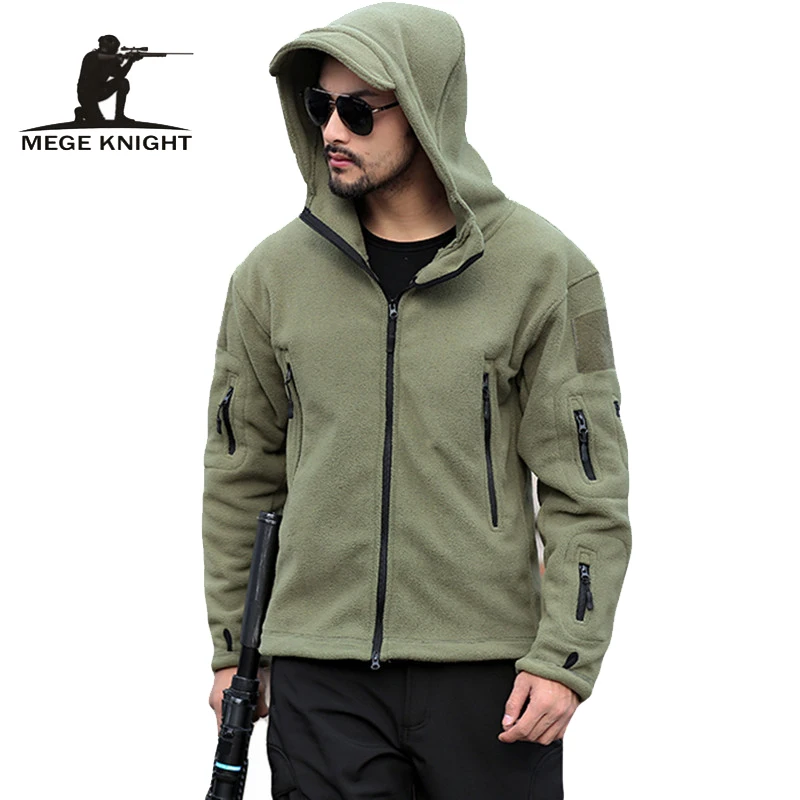 

MEGE Men Military Fleece TAD Tactical Softshell Jacket Polartec Thermal Polar Hooded Coat Army Outerwear, Autumn Winter Clothing