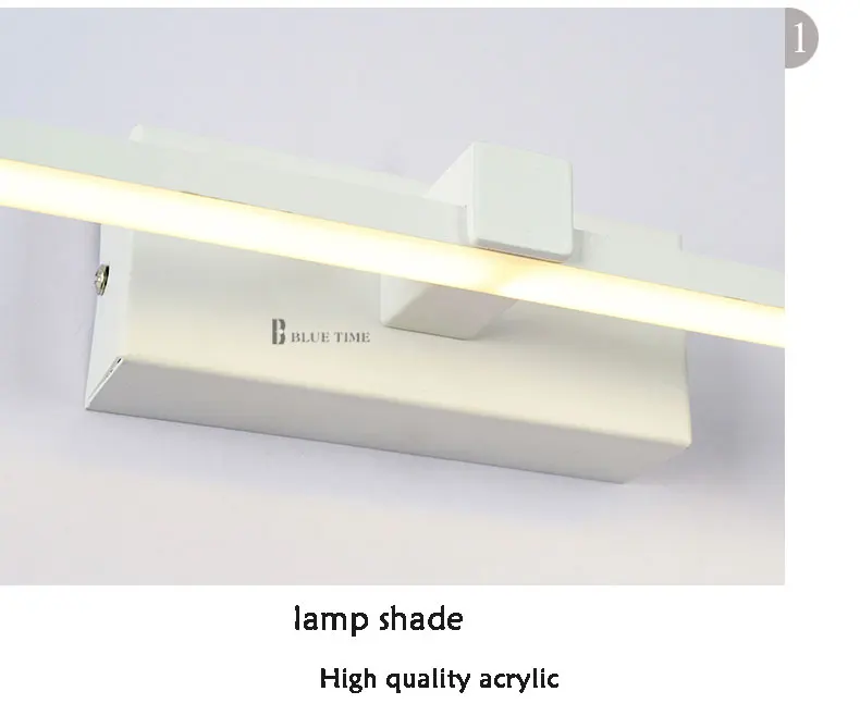 Современный светодиодный настенный светильник с белой рамкой для ванной комнаты, светодиодный бра, настенный светильник Bahtroom, зеркальный передний светильник 40, 50, 60, 70, 80, 100, 120 см