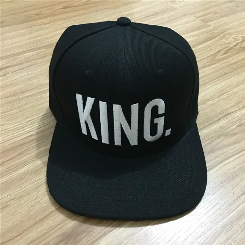 Бейсболка с вышивкой KING QUEEN, плоские грузовые шапки, акриловые мужские и женские Подарки для него,, 2 предмета в комплекте - Цвет: King hat only
