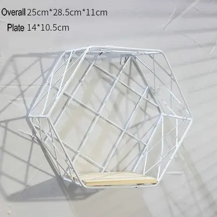 Декоративные полки для настенного органайзера, настенная сетка, тарелка, стойка, Цветочная полка для гостиной - Цвет: White Grid Rack