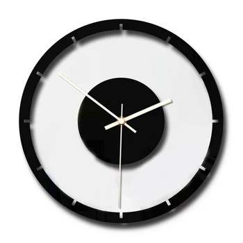

Decorative Wall Clock Transparent Glass Digital Clocks Living Room Quartz Hanging Clock Modern Design Home Decor