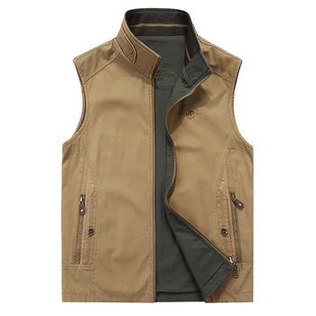 

2018 New Military Vest Men chalecos para hombre gilet men High Quality Cotton Reversible Men's Vest Plus Size 5XL