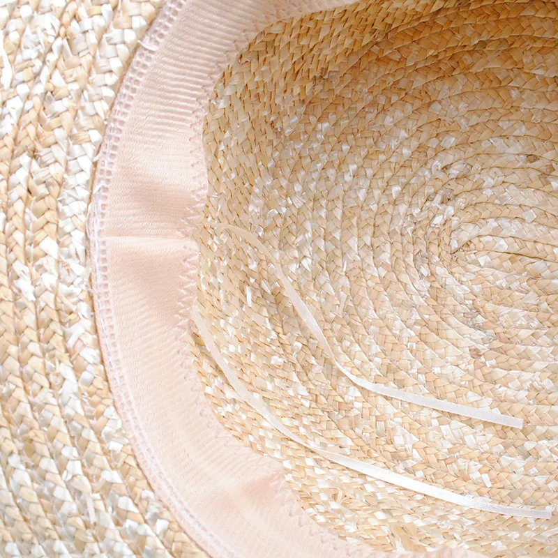 Spring Sunscreen Straw Hat for Women Flat Panama Top Hats UPF50
