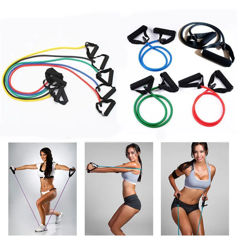 Exercise Yoga Resistance Bands Material TPE Workout Fitness Stretch Elastic Tube Rope Practical Training font b