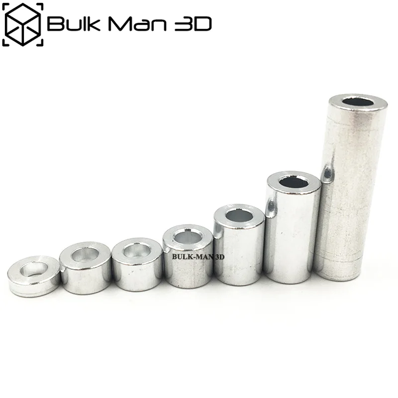 

1000pcs/Lot wholesale M5 Aluminum Spacer 13.2mm/20mm/35mm/1-1/2''mm/40mm high precision round Aluminum Spacer for openbuilds