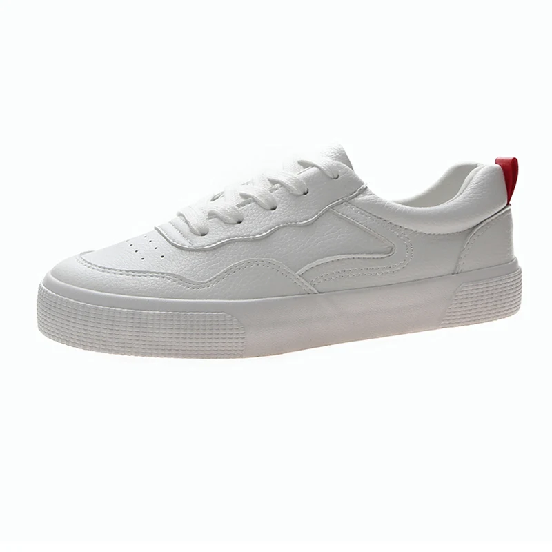 New Arrival Flat Shoes Based Casual Shoes Solid Running Shoes White PU Upper Shoes Women - Цвет: Белый
