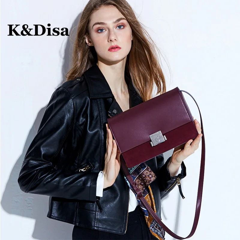 

2018 Genuine Leather Flaps Shoulder Bag For Women Fashion Designer Messenger Bags Women's Mini Crossbody Bag Elegant Handbags