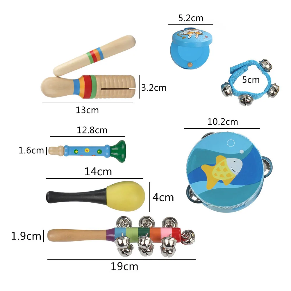10 шт., набор ударных инструментов для детей разных цветов и рисунков, высокое качество