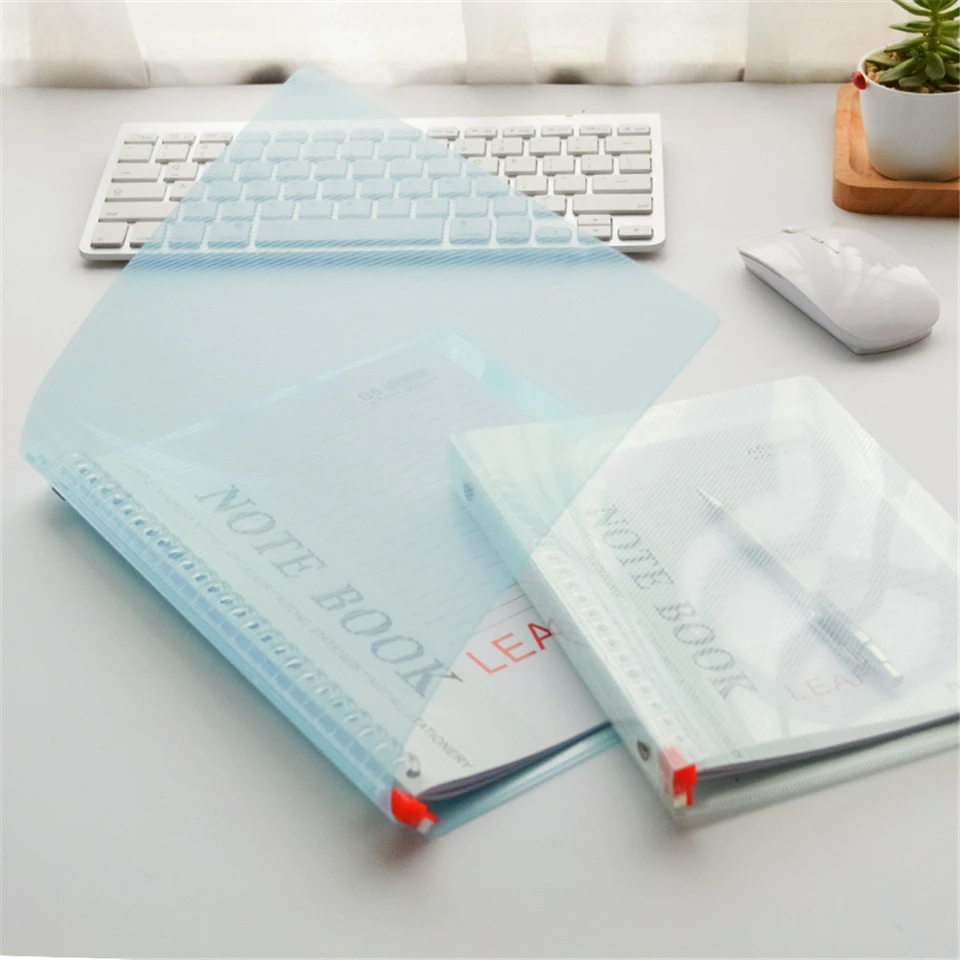 B5 A5 Binder 26 Holes Translucent PVC Spiral Loose Leaf Refill Notebook Sheet Shell Office School Supplies Concise Planner Cover