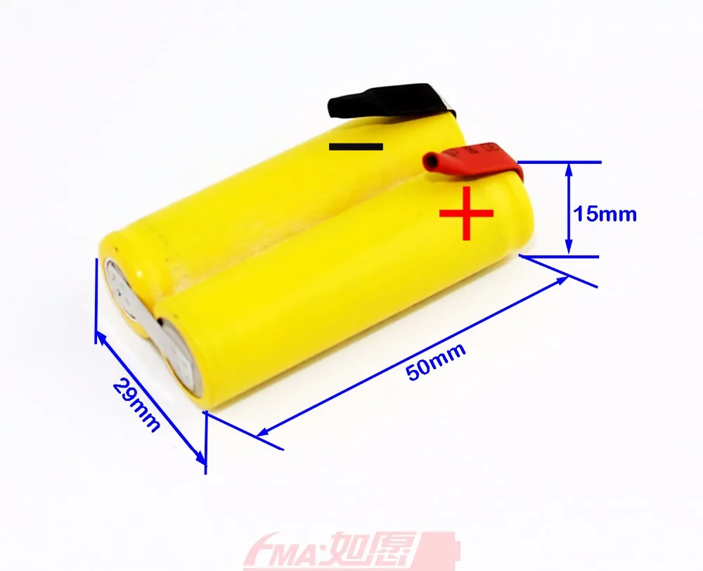 Ni-Cd AA 2,4 V 600/900mAh аккумуляторная батарея DIY для воды pik WP-900 Remington Barba триммер Бритва 10x20x44 мм