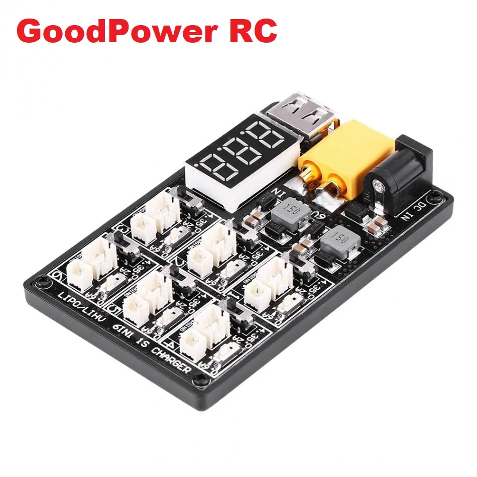 

6in1 LiPo Charging Board High Quality 1S LiPo Battery Charger Charging Board RC Accessory with USB Interface