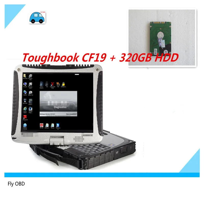 

2019 Toughbook Panasonic CF19 CF-19 laptop with software DTS Monaco8+Vediamo+X entry+DAS+EPC installed in HDD for MB Star C4