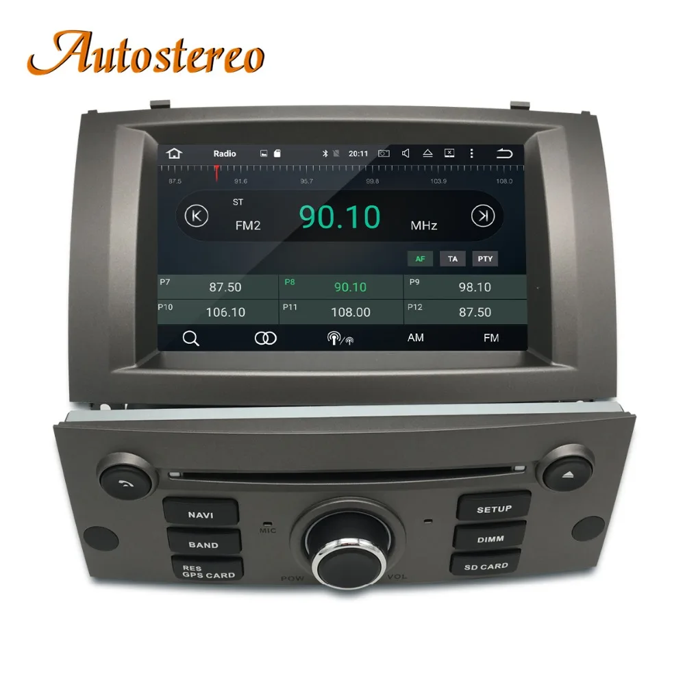 Android 9,0 автомобильный dvd-плеер gps навигация для peugeot 407 2004-2010 головное устройство мультимедийный плеер радио магнитофон авто стерео