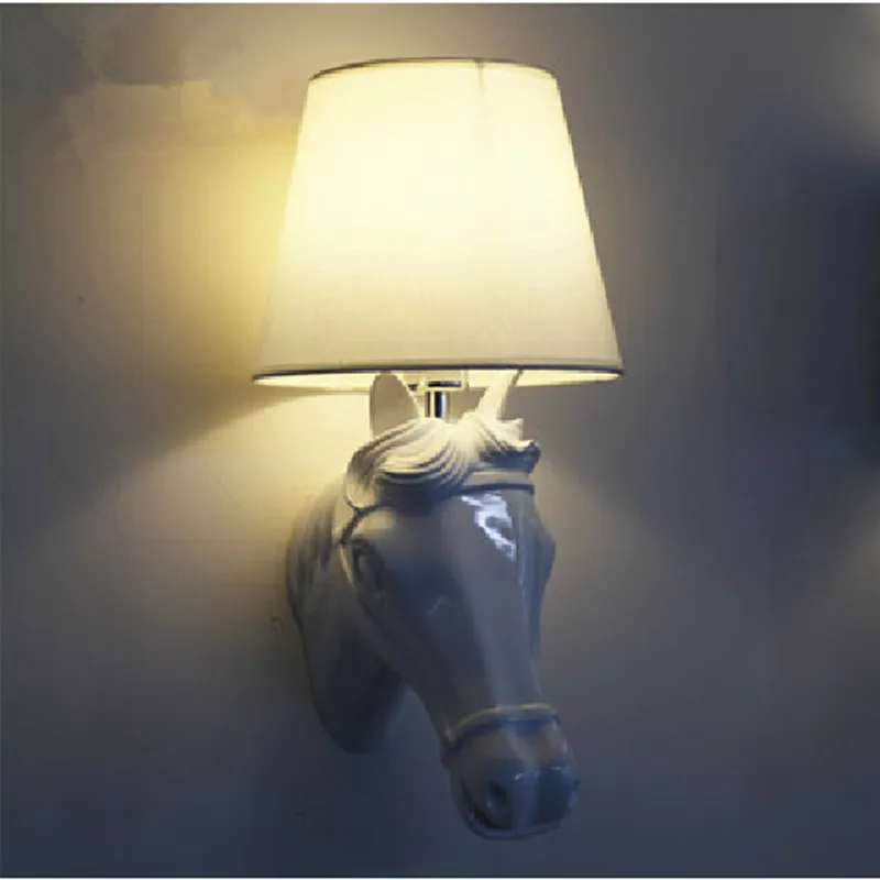 Modern-wall-lamps-Resin-gypsum-horse-head-cloth-lampshade-Creative-wall-sconce-lighting-bedroom-study-room (3)