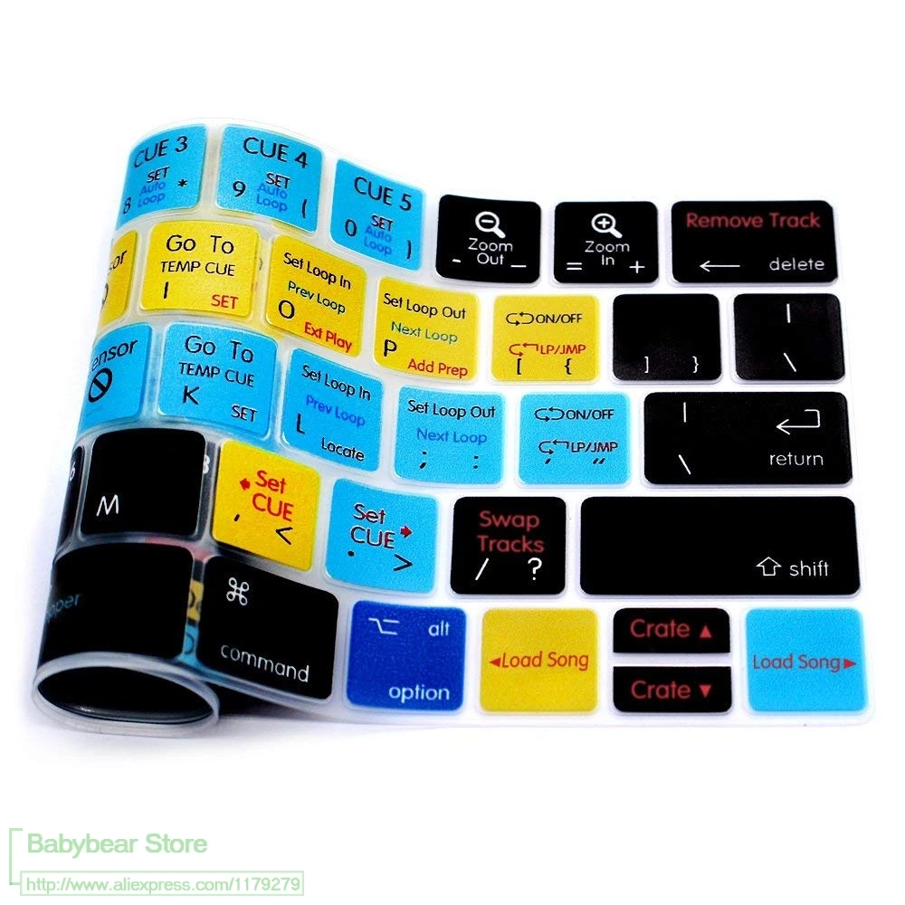 Силиконовый чехол для клавиатуры Serato Scratch Live Hot Key Macbook Pro 13 &quot15&quot 2017/2016 с сенсорной