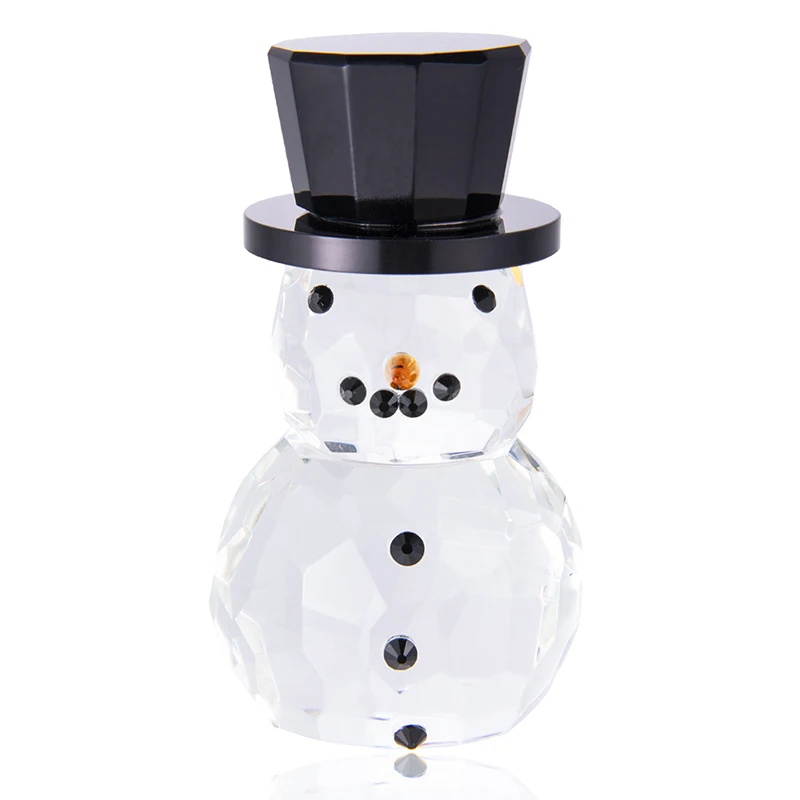 H&D Clear Crystal Snowman Ornament Decorative Hand Crafted Christmas