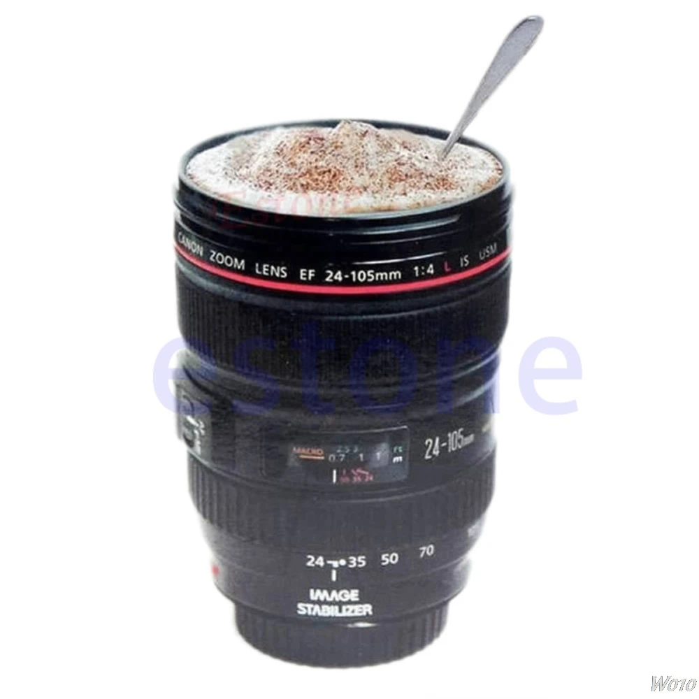 

Creative Caniam Camera Lens EF 24-105mm Water Coffee Tea Cup Mug Hook Lid Travel Thermos-W110