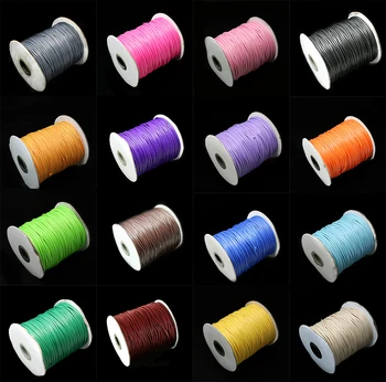 

1mm 1.5mm 2mm Multicolor Waxed Cotton Cord Waxed Thread Cord String Strap Necklace Rope For Jewelry Making DIY Bracelet