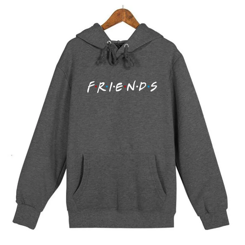 Парная одежда с надписью «friends tv show» и надписью; мужские флисовые толстовки для мальчиков; сезон осень-зима - Цвет: Dark gray XMS90