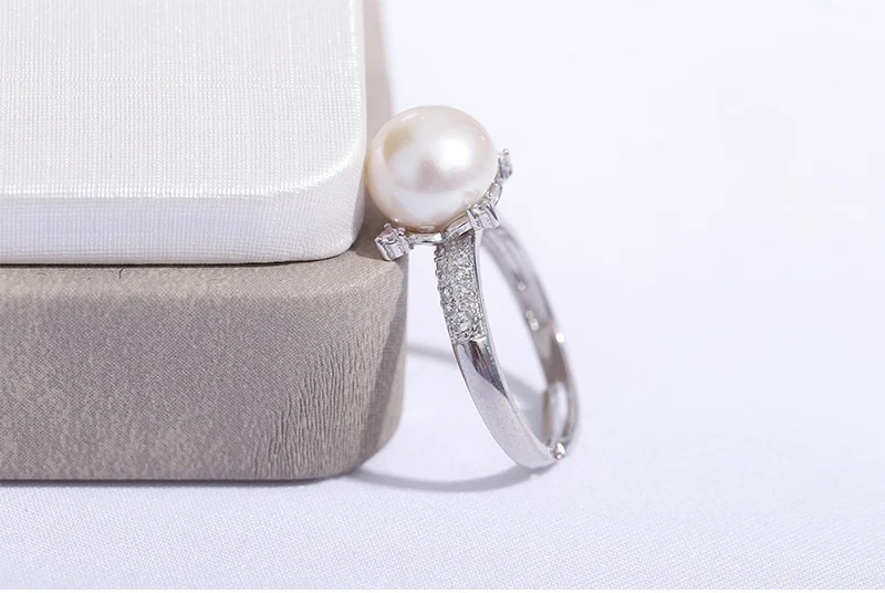 Распродажа, блестящее дизайнерское кольцо из настоящего жемчуга, 925 серебряное кольцо 9,5-10 мм кольцо из пресноводного жемчуга