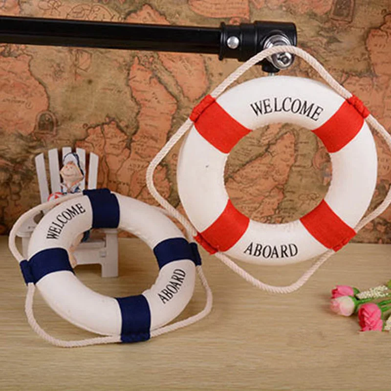 

14cm Mediterranean Style Kids Room Decorations Mini Life Buoy Welcome Door Hanging Decor Foam Kids room decoration 25