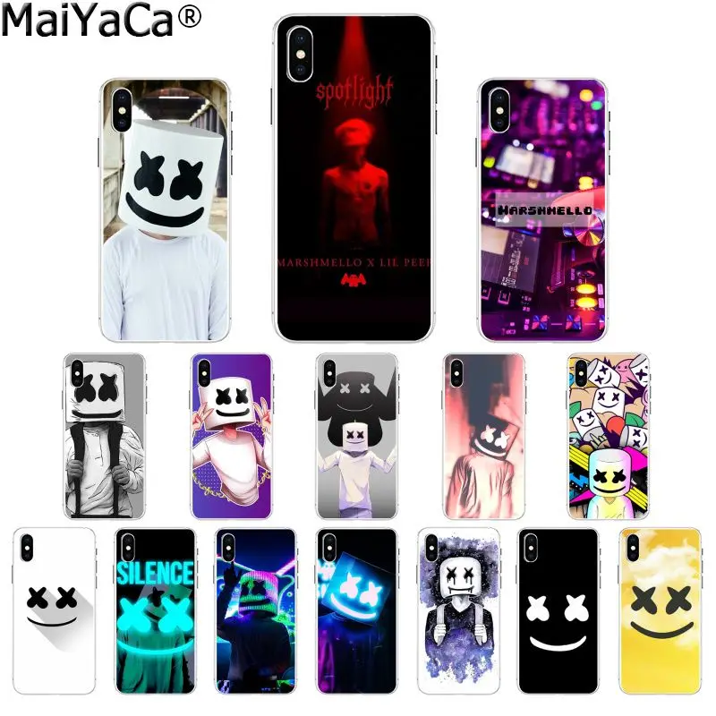 

MaiYaCa Marshmello TPU Transparent Phone Case Cover Shell for Apple iPhone 8 7 6 6S Plus X XS MAX 5 5S SE XR Cellphones