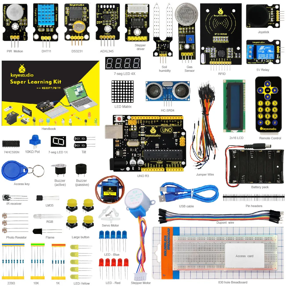 Free Shipping Microcontroller Learning Kit Starter And Proficient 24 Interactive Lessons For Arduino