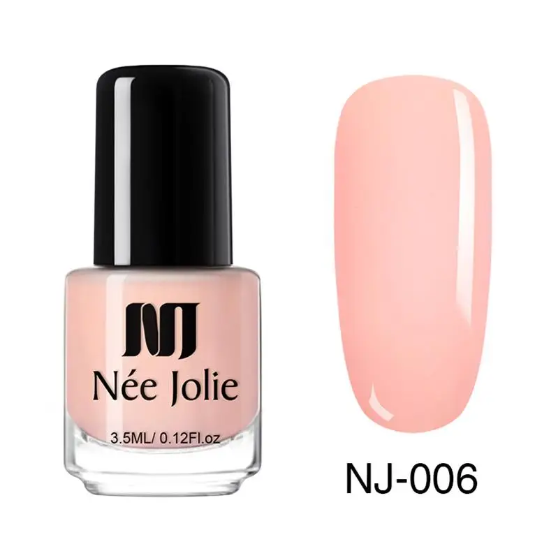 Лак для ногтей NEE JOLIE, 3,5 мл, однотонный, телесный, 18 цветов, чистая серия, мерцающий, фиолетовый, серый, быстро сохнет, лак для ногтей, дизайн - Цвет: NJ-006