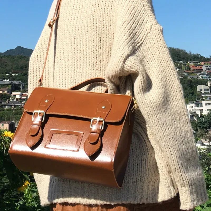  Fashion New Oil Pu Leather Women Messenger Bag Handbag Vintage Female Shoulder Retro Girl Student S - 32918866218
