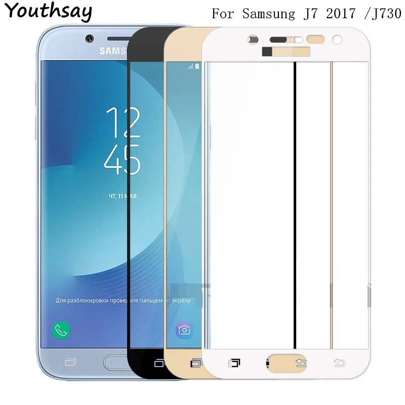 Полное покрытие протектор экрана для samsung Galaxy J7 2017 закаленное стекло J730|Защитные