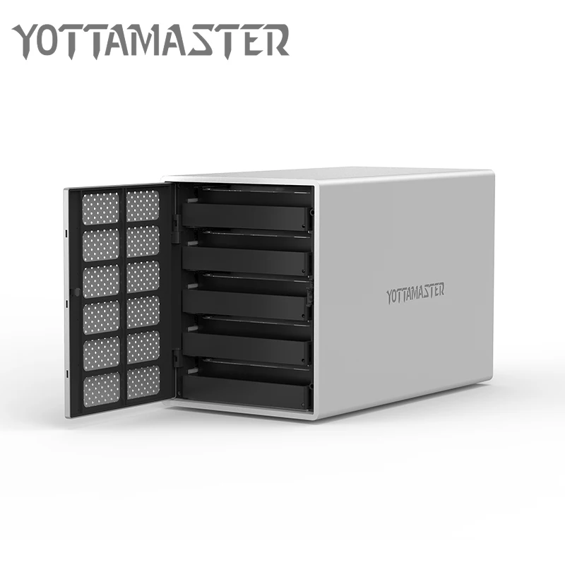 

Yottamaster 3.5 inch HDD Case 5 bay Type-C HDD Docking Station USB3.1 to SATA HDD/SSD Enclosure Support RAID 50 TB for Laptop PC