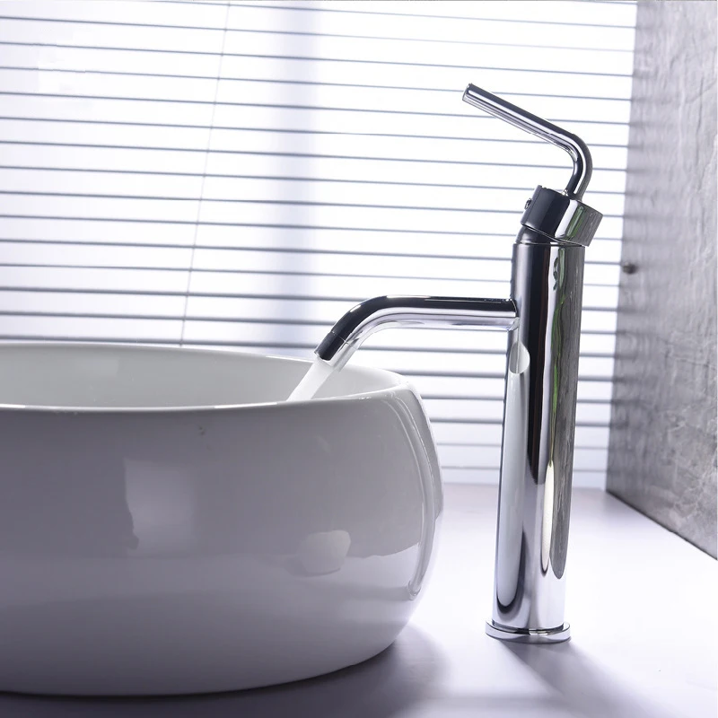 Basin Taps Brass Deck Mounted Bathroom Sink Faucets Single Hole Hot And Cold Water Mixer Taps Chrome Basin Faucet High Basin Taps Brass Deck Mounted Bathroom Sink Faucets Single Hole Hot And Cold Water Mixer Taps Chrome Basin Faucet High