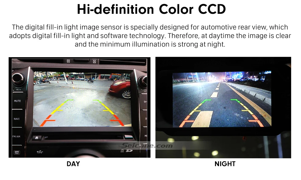 Seicane, водонепроницаемая автомобильная парковочная система Assistanc, резервная камера ночного видения, камера заднего вида, 170 градусов, высокая четкость, Цвет CCD