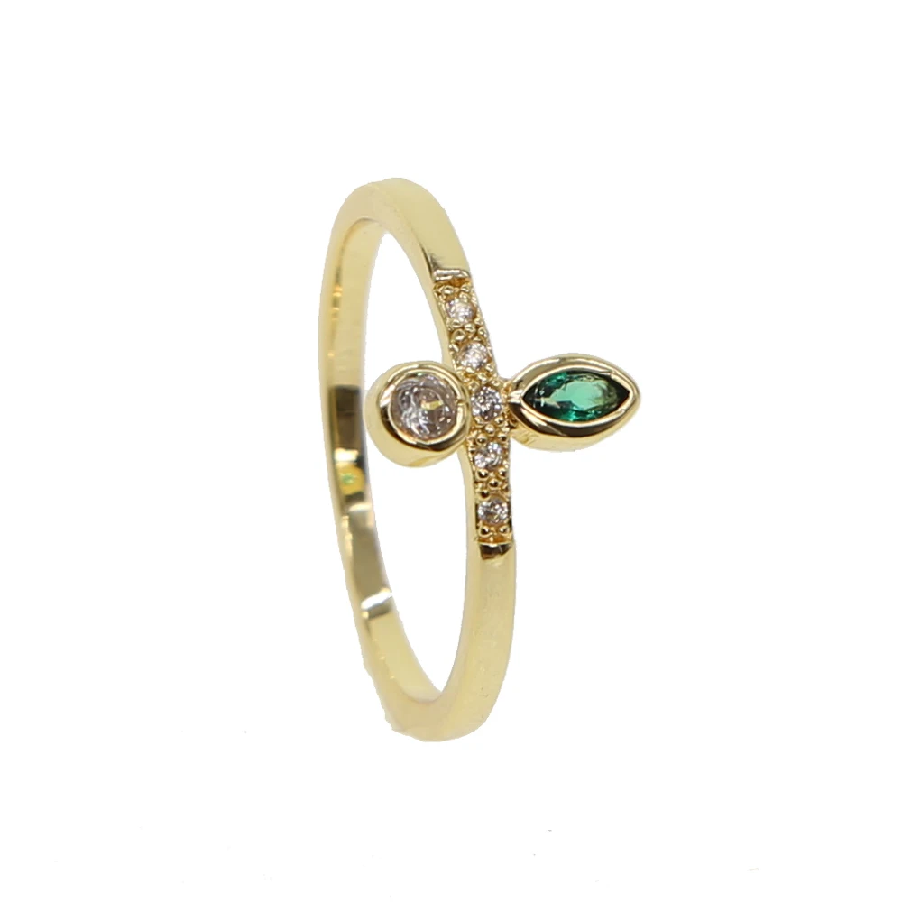 

HOT gold filled skinny band thin delicate rings marquise green stone Bar and big cz fashion minimalist rings for girl women gift