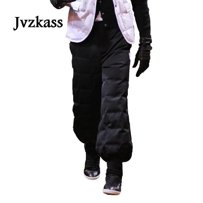 

Jvzkass 2019 winter new down pants women wear thin high waist thick tooling harem pants large size slim trousers Z239