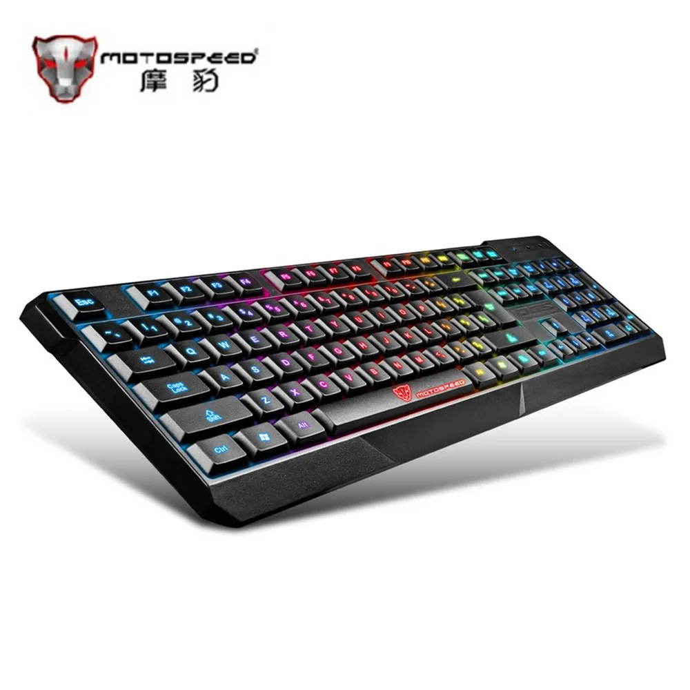 

Original MotoSpeed K70 7-Color Colorful Backlight Computer Gaming Keyboard Teclado USB Powered for Desktop Laptop Black 104Keys