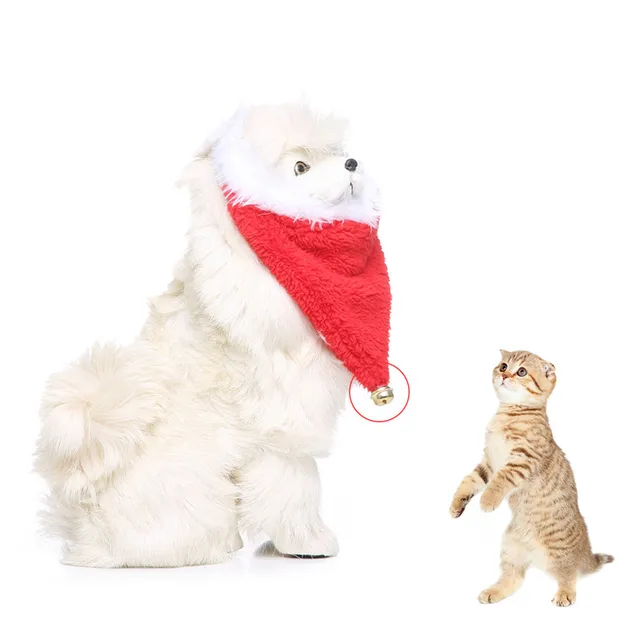 Dog Scarf Plush Christmas Triangle Towel Scarfs With Bells Pet Saliva Towels Dog Accessories Dog Scarf Plush Christmas Triangle Towel Scarfs With Bells Pet Saliva Towels Dog Accessories