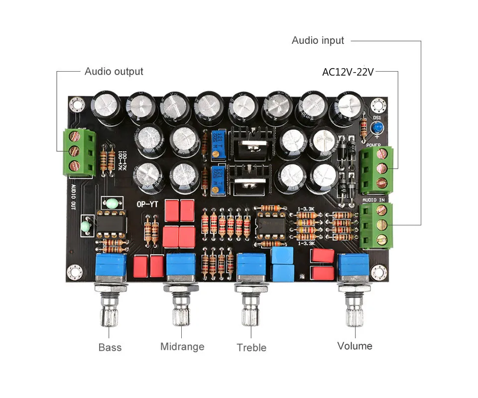 AIYIMA NE5532 OP AMP тон усилитель предусилитель Регулятор громкости доска HIFI предусилитель тон доска двойной AC12V-22V для усилителя DIY