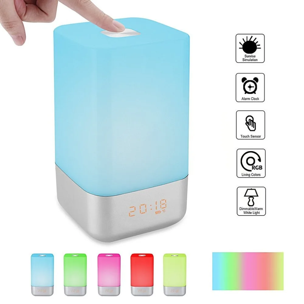 

Multifunction Bedside Lamp Simulate The Sunrise Natural Awakening Alarm Clock Light Simulate The Sunrise Colorful Get Up Light