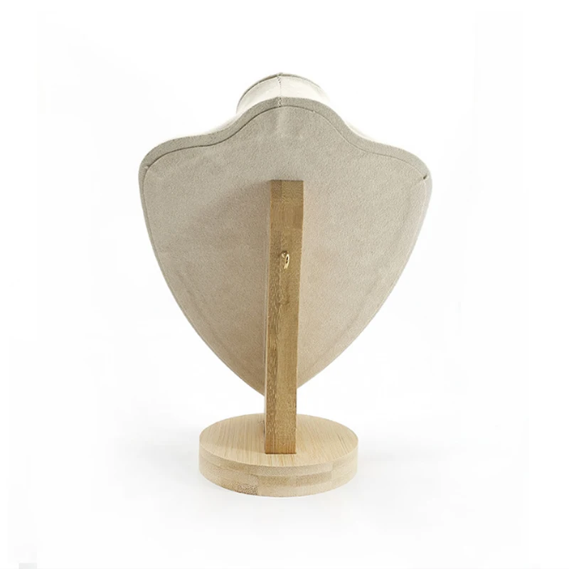 Показать 3 варианта модель деревянный бежевый бархат ювелирный дисплей ожерелья бюст Подвески стенд чокер держатель ювелирные изделия