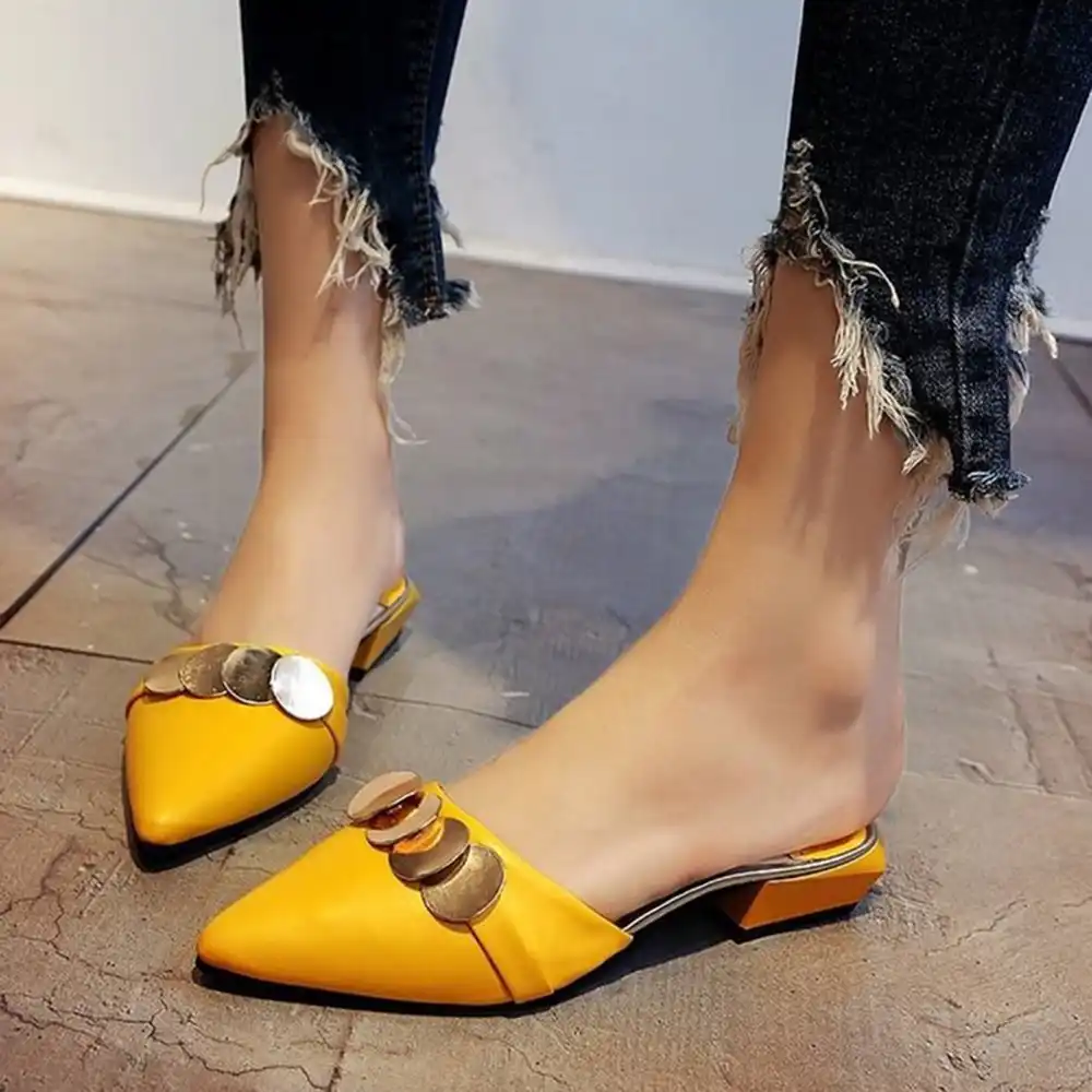 pointed backless loafers